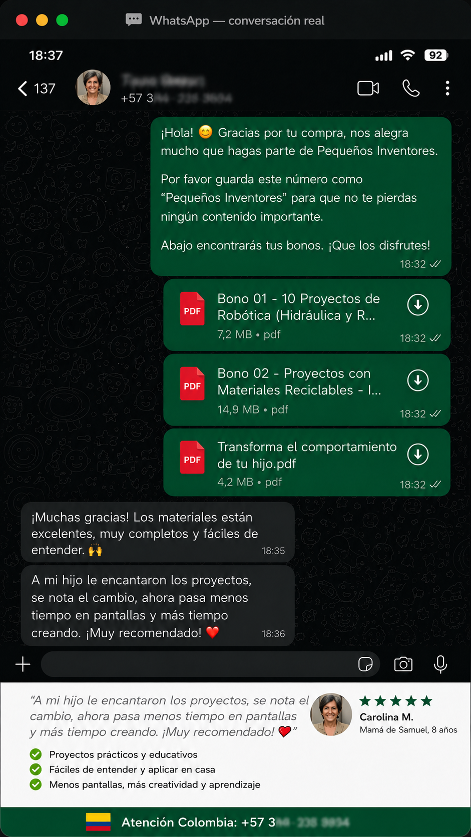 Conversación real de cliente 8