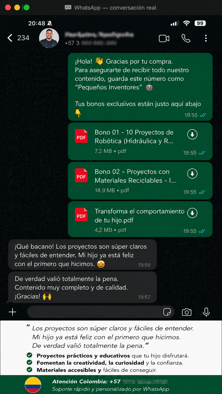 Conversación real de cliente 2