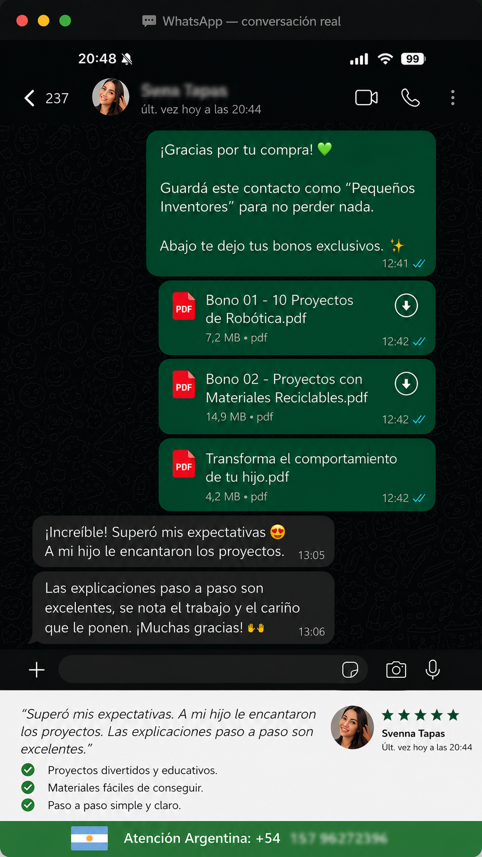 Conversación real de cliente 7